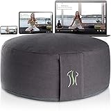 BACKLAxx® Bezug Meditationskissen mit Buchweizen Füllung Yogakissen - Sitzhöhe 15cm und Sitzbreite 35cm Joga Sitzkissen - inkl. Videok