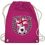 Shirtracer Fussball EM 2021 Fanartikel - England Flagge & Fußball Vintage - Unisize - Fuchsia - england flagge - WM110 - Turnbeutel und Stoffbeutel aus Baumw