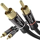 KabelDirekt – 1 m – Cinch-Kabel, 2 Cinch auf 2 Cinch, Stereo-Audiokabel (Koax-Kabel, RCA-Stecker/Stecker, analog oder digital, für Subwoofer/Verstärker/HiFi und Heimkino/Blu-ray/Receiver, schwarz)