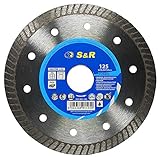 S&R Diamanttrennscheibe, Trennscheibe 125 mm zum Schneiden / Trennen von CERAMIC, harter Keramik, Fliesen, Granit, Feinsteinzeug, Marmor, weiteren harten Materialien. Profi-Q