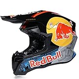 Fullface Helm,Motorradhelm Fahrradhelm ABS DOT/ECE-Zertifizierung Four Seasons Large Rally Helm Mountainbike DH Downhill Helm Red Bull A,M=55~56