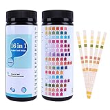 FORMIZON Wassertester Trinkwasser, 16 in 1 Pool Teststreifen, PH Teststreifen Quick Test für Aquarium Swimming Pool Wasserqualität Brom, Freies Chlor, Härte, F