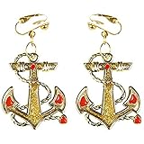 Boland 44363 - Ohrringe Anker, Ohrstecker, Ohrschmuck, Matrose, Kapitän, Seefahrer, Accessoire, Mottoparty,