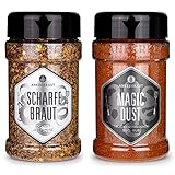 Ankerkraut Scharfe Braut, 165g im Streuer, sehr scharfe Gewürzzubereitung für Fleisch & Magic Dust, 230g im Streuer, BBQ-Rub Grillmarinade, Gewürzmischung zum Zubereiten von F