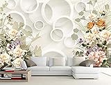 ZZXIAO Elegante handgemalte Rose Blume Schmetterling Ring Badezimmer Tapete Schlafzimmer Tapete Wohnzimmer wandpapier fototapete 3d effekt tapete Wohnzimmer Schlafzimmer Hintergrundbild-350cm×256