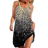 Sommerkleid Damen Lang Boho Schultern Kleider Strandkleider Für Damen Partykleid Frauen Casual Lange Partykleider Mischfarbe Drucken Tank Kleid Ärmellos Kleid Mit Schulterfreien Cocktailk