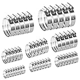 70 Stück Schlauchschellen Edelstahl Set, 8 Größen 6–51 mm einstellbare Schlauchklemmen Rohrschellen Sortiment für Haus Gas Rohr, Wasserrohr, Teich, G