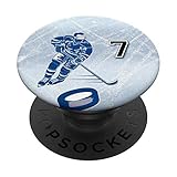 7 Eishockey Nummer Spieler Design #7 PopSockets PopGrip: Ausziehbarer Sockel und Griff für Handys/Tablets mit Tauschbarem Top