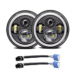 KOPOU 2Pcs LED Scheinwerfer-7 Zoll 150W Schnelle Antwort-DRL Engel Augen für Motorrad/Yamaha Road Star/V Star/Harley Davidson/Jeep