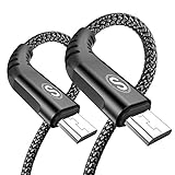 sweguard Micro USB Kabel 2Stück[2m+2m] 3.0A Nylon Geflochtenes Sync- und Schnellladekabel für Android Huawei P10 P9 Lite/P8/P7/Y6/mate 10 9 lite/mate8/7,Samsung Galaxy S6 S7 S4 Note5 J7 J5 (Schwarz)