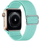 Nylonband für Apple Watch, Scrunchie Loop Armband Uhrenarmband für iWatch Series SE/6/5/4/3/2/1-Mint Green,38mm oder 40