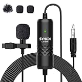 SYNCO Lavalier Mikrofon, Ansteckmikrofon Omnidirektional Clip-on Microphone mit Windschutz, 3.5mm TRS/TRRS, 6 Meter für Smartphone Handy iPhone Android Huawei Samsung, PC Laptop, Kamera DSLR Lav-S6E