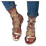 Rrunsv Damen Sandalen Casual, Damen Sommer Schmetterling Strass Sandaletten Hausschuhe Strandsandalen Pantoletten Lässige Anti-Rutsch-Sandalen Flache Sommer Römersandalen Elegant Slides Flip Flop