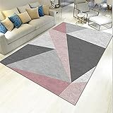 Anti-Milbe Kinderteppich Rosa Wohnzimmer Teppich Weiches Rosa Unscharfer Dreieck Moderner und langlebiger Teppich nicht verblassen multi-größe Wohnzimmers Teppichboden160x230cm Teppich 5ft 3''X7ft 6.6