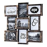 levandeo Bilderrahmen Collage 44x44cm 9 Fotos 10x15cm Kupfer Industrial Glas Fotorahmen Galerie Wanddek