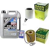 Filter Set Inspektionspaket 5 Liter Liqui Moly Motoröl Top Tec 4600 5W-30 MANN-FILTER Luftfilter Ö