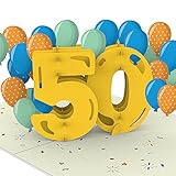 papercrush® Pop-Up Karte 50. Geburtstag [NEU!] - Besondere Geburtstagskarte für Frauen und Männer (50 Jahre), Glückwunsch zum 50ten Geburtstag - Handgemachte Glückwunschkarte inkl. Umschlag