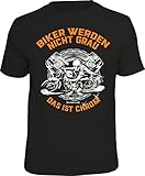 RAHMENLOS Original Geschenk-T-Shirt für den etwas älteren Motorradfahrer: Biker Werden Nicht grau - ist Chrom, Schwarz, XL