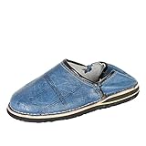 albena Marokko Galerie Unisex marokkanische Schuhe Leder Pantoffel Tafrout (43, Jeans)