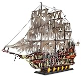 LBZHBHE Piratenschiff Modell, Fliegender Holländer Segelschiff, 3653 Teile Groß MOC Klemmbausteine Bausteine, DIY Modellbausatz Für Puzzle B