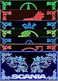 Schilderfeuerwehr LED-Leuchtschild kompatibel mit Mercedes Actros ✓ 60x30cm ✓ LKW Rückwandschild ✓ 18 LEDs ✓ Edles LED-Schild als Truck-Accessoire | Beleuchteter Stern für den 24V