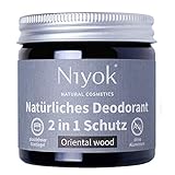 Niyok® 2 in 1 Deo ohne Aluminium Antitranspirant Deocreme Deodorant Creme | Damen | Herren gegen starkes Schwitzen aluminiumfrei - Oriental wood – 40