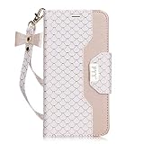 FYY Hülle für Samsung Galaxy S7 Edge Handyhülle,S7 Edge Flipcase mit Spiegel/Magnetverschluss/Standfunktion PU Leder Tasche für Galaxy S7 Edge Schutzhülle/Samsung S7 Edge Klapphülle,Pattern Weiß