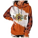 CHUNT Damen Pullover Bedrucktes Langarm Hoodie Sweatshirt Oberteil Herbst Winter Kapuzenpullover Tops B