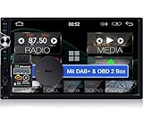Tristan Auron BT2D7025A Android 10.0 Autoradio + DAB Plus Box OBD 2 Box - 7'' Touchscreen Bildschirm I Bluetooth Freisprecheinrichtung GPS Navi USB SD 2 D