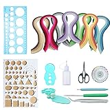 Woohome Papier Quilling Set mit 31 Farben 700 Streifen Quilling Papier und 10 Quilling Werkzeuge, 17 Stück