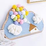DIY Punch Needle Kit,Rug Hooking Starter Kit Hooking Kits,Blauer Himmel und weiße Wolken tapezieren Wolkenform Ballons, Dekorative Gemälde Handcraft Latch Hook