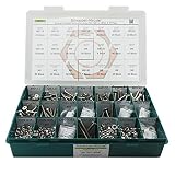 Sortiment M5 + M6 DIN 7991 (ISO 10642) Edelstahl A2 (V2A) Senkschrauben (Innensechskant) - Set bestehend aus Schrauben, Unterlegscheiben (DIN 125, 127, 9021) und Muttern (DIN 934, 985) - 670 T