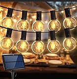 LED Lichterkette Außen Solar,Balippe 8.9M Lichterkette Glühbirne mit 28er+2er,Solar lichterkette Aussen IP55 Wasserdicht 4 Modus für Garten, Hochzeit, Balkon, Haus, Party, Weihnachten Deko, Warmweiß