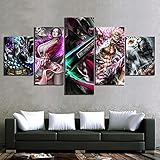 ZHRMGHG 5 Teilig Leinwand Wanddeko Anime-Piratenanimation Gerahmt Malerei Leinwanddrucke Geschenk 5 Stück Leinwand Bilder Moderne Wandbilder XXL Wohnzimmer Wohnk