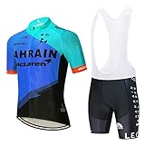AKAPF Radtrikot Set Herren Kurzarm Fahrradtrikot Trägerhose Radhose mit Sitzpolster Atmungsaktiv Schnell Trocknend für Radfahren MTB Jogging