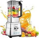 Standmixer Smoothie Maker, COOCHEER 2000W Mixer, 30000 U/min Professioneller Shakes Blender, Mühle und Eisbrecher, mit Geschwindigkeitsregelung, 2L BPA Free T