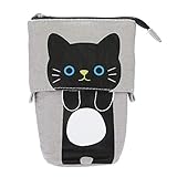 Kolylong® Nette Bleistifthalter Leinwand Federmäppchen Cartoon-Tier Mäppchen Schlampermäppchen Kosmetiktasche Bleistift Organisator Tasche Schreibwaren mit Reißverschluss für Unisex Geschenk