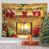 YYRAIN Weihnachten Polyester Wandteppich Moderne Hauswanddekoration Stoff Bar Bankett Wandbehang Multifunktionale Tischdecke Strandtuch 59x39 Inch{W150xH100cm}