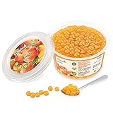 Original Popping Boba Fruchtperlen für Bubble Tea - 450g - Pfirsich - Ohne künstliche Farbstoffe, echte Fruchtsäfte - Weniger Zucker - 100% Vegan und G