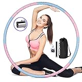 SEANCHEER Hoola Hoop Reifen Erwachsene, Hula Hoop-Reifen Gewichten Einstellbar von 1.2kg-2kg, 8 Abschnitt Abnehmbares,Einfach zu Montieren und zuTragen,Für Bauchformung