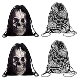 Halloween Kordelzug Rucksack Tote Süßigkeitentasche für Halloween, 3, Larg