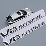 Vent -Trim Emblem Blade Logo V8 Biturbo + für AMG V8 C200 C300 E300 E400 W213 Auto Styling Side Aufkleber (Color : Blue)