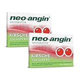 neo-angin Halstabletten Kirsche zuckerfrei | Sparset mit 2 x 24 Stück | Lutschtabletten bei beginnenden, lästigen Halsschmerzen | Für Erwachsene & Schulk