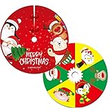 Xumier 2 Stücke Weihnachtsbaum Röcke Weihnachtsbaumdecke Weihnachtsbaum Decke rund für Frohe Weihnachten Dekorationen Weihnachtsfeier Party Dekor (90cm)