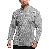 DDZYQ Pullover Herren Herbst Winter Trend Mode Einfarbig Halbhoher Kragen Herren Strickwaren Urban Regulär Jugend Longsleeve Weich Komfortabel Warm Herren Sweater E-Grey1 M