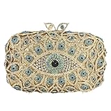 Boutique De FGG The Evil Eye Clutch-Taschen für Damen, Abendveranstaltung, Minaudiere-Geldbörsen und Handtaschen, 438 Green AB, S