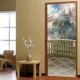 KHIHY Poster Für Türen Bad Sticker gebäude, zäune Mauer Tür-Aufkleber Poster I Wand Deko für Kinderzimmer Jugendzimmer Junge (95x215cm)