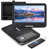 NAVISKAUTO Tragbarer DVD-Player für Auto, 30.5 cm (12 Zoll) mit HDMI-Eingang, 25.4 cm (10 Zoll) schwenkbarer Bildschirm, unterstützt USB/Synchronisierung, TV- und MP4-Videowiedergab
