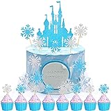 Schneeflocken Frozen Tortendeko,41 Stücke Schneeflocken Tortendeko,Schloss Schneeflocken Tortendeko,Eiskönigin Tortendeko,Tortendeko Schneeflocke, Schloss Schneeflocke Tortendeko ,Elsa Tortendek