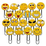 Niedliche Emoji-Lesezeichen, lustige Büroklammern, Emoticons, Buchmarker für Kinder, Mädchen, Jungen, Schule, Studenten (Verschieden, 10 Stück)